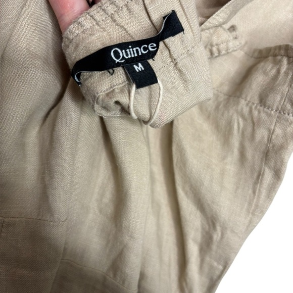 NEW QUINCE 100% European Linen Square Neck Jumpsuit in Driftwood Medium Netutral - Picture 7 of 16